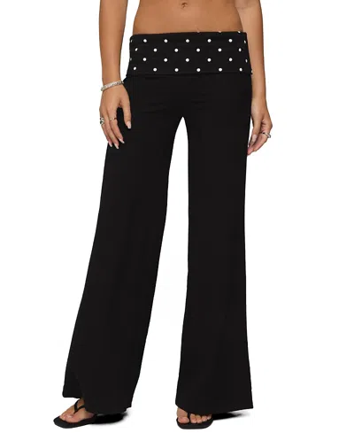 EDIKTED REEVA POLKA DOT FOLD OVER PANTS