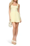 Edikted Reina Floral Embroidered Cotton Minidress In Yellow