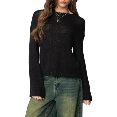 Edikted Relaxed Lightweight Sweater In Black