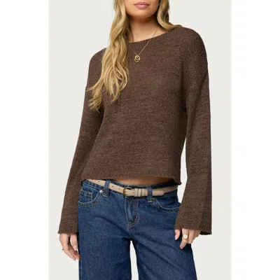 Edikted Relaxed Lightweight Sweater In Brown