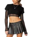 Edikted Rella Layered Long Sleeve Crop Top In Black