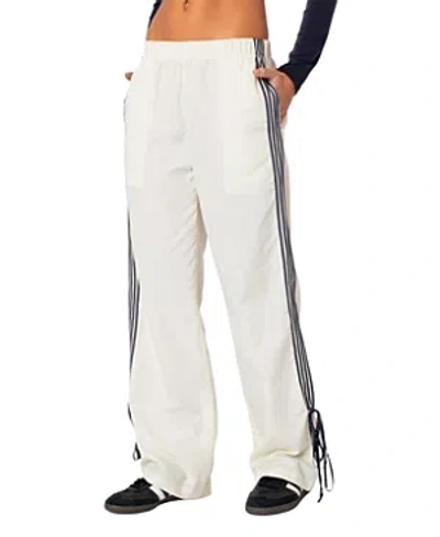 Edikted Remy Ribbon Track Pants In Off White