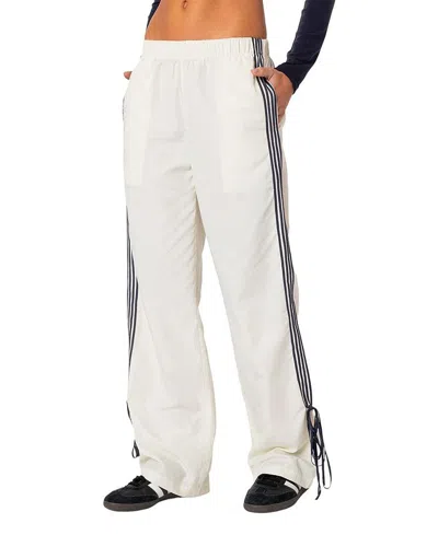 Edikted Remy Ribbon Track Pants In White