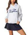 Edikted Retro Rides Hoodie In Gray Melange