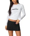 Edikted Retro Roadtrip Long Sleeve T Shirt In White