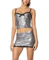 Edikted Revel Sequin Lace Trim Camisole In Silver