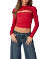 Edikted Revi Cutout Grommet Crop Top In Red