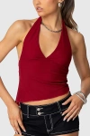 Edikted Rhett Asymmetric Hem Halter Top
