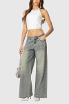 Edikted Rhinestone Low Rise Washed Jeans In Gray, Women's At Urban Outfitters