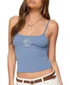 Edikted Rhinestone Magic 8 Tank Top In Gray
