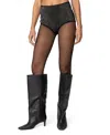 Edikted Rhinestone Micro Shorts In Black