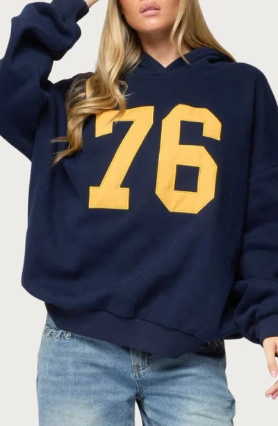 Edikted Rhyan 76 Oversized Hoodie In Blue