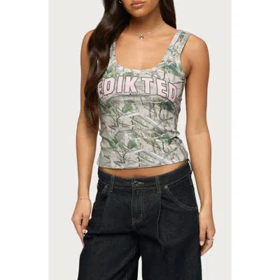 Edikted Girly Ribbed Tank Top In Multi