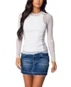 Edikted Layered Mesh Top In White