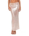 Edikted Riki Sheer Sequin Maxi Skirt In Light Pink