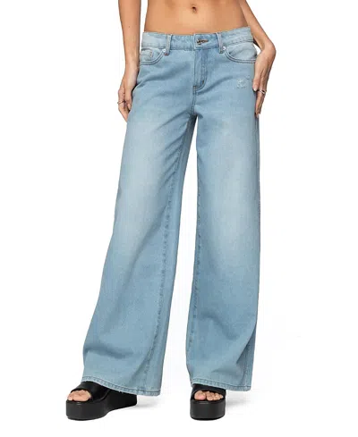 EDIKTED RIPLEY DISTRESSED LOW RISE JEANS