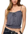 Edikted Ripley Tie Front Tank Top In Gray