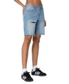 Edikted Riptide Ripped Denim Bermuda Shorts In Blue Washed