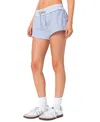 Edikted Riva Stripe Drawstring Shorts In Blue