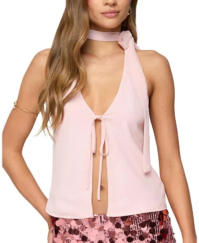EDIKTED RIVERE SPLIT FRONT HALTER TOP