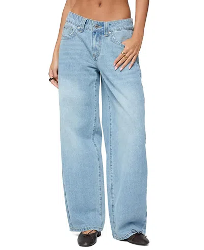 Edikted Rivka Low Rise Baggy Jeans In Blue
