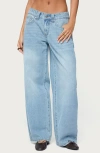 Edikted Rivka Straight Leg Jeans In Blue