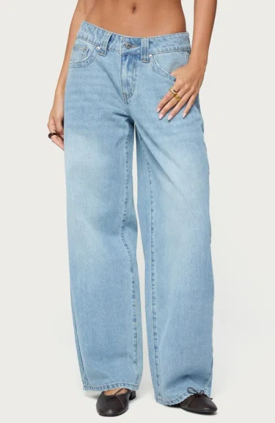 Edikted Rivka Straight Leg Jeans In Blue