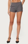 Edikted Riya Pinstripe Low Rise Microshorts In Gray