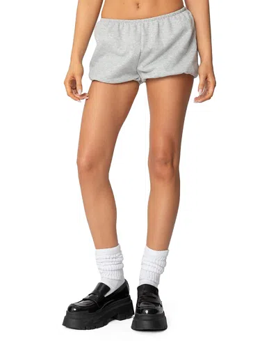 Edikted Robina Puff Shorts In Gray Melange