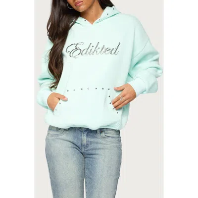 Edikted Rockstar Studded Hoodie In Blue