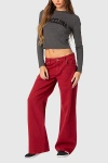 Edikted Roman Low Rise Slouchy Jeans In Burgundy, Women's At Urban Outfitters