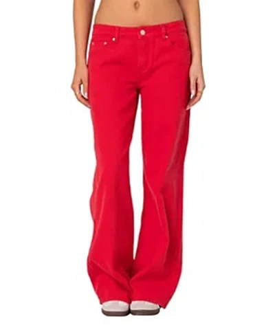 Edikted Roman Low Rise Slouchy Jeans In Red