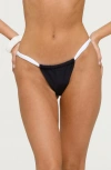 Edikted Leanna Contrast String Bikini Bottom In Black