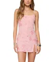 Edikted Romey Beaded Chiffon Mini Dress In Pink
