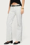 Edikted Romily Polka Dot Low Rise Jeans In White, Women's At Urban Outfitters In White
