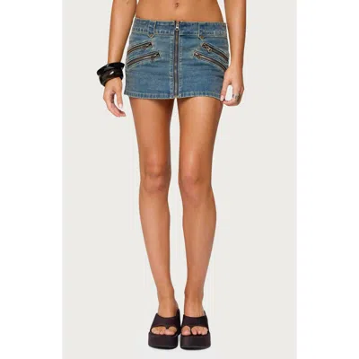 EDIKTED EDIKTED RONAN ZIP LOW RISE DENIM MINISKORT