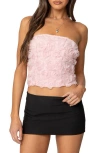 Edikted Rosee Textured Floral Corset In Light-pink