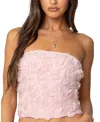 Edikted Rosee Textured Floral Corset In Light Pink