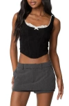 Edikted Rosetta Peekaboo Lace Crop Top In Black