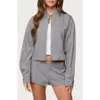 Edikted Roshelle High Neck Jacket In Gray