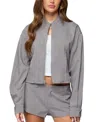 Edikted Roshelle High Neck Jacket In Gray