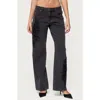 Edikted Rossa Beaded Low Rise Wide Leg Jeans In Black