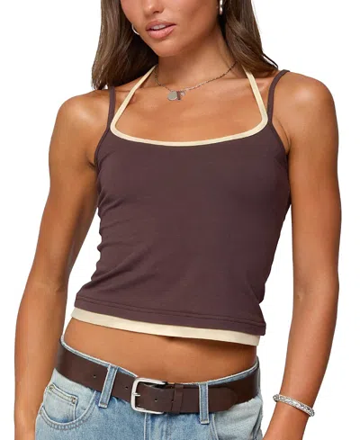 EDIKTED ROYA LAYERED HALTER TANK TOP