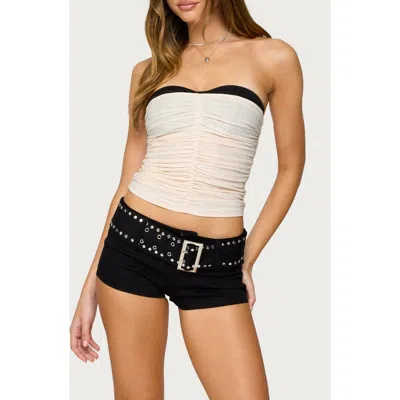 Edikted Ruched Mesh Bra Top In Black