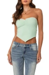 Edikted Ruched Strapless Top In Mint