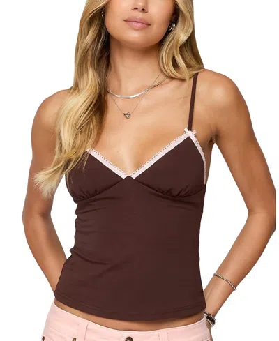 EDIKTED RUELLE CONTRAST FRILL TANK TOP