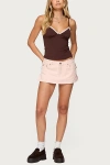 Edikted Ruelle Contrast Picot Trim Stretch Cotton Camisole