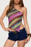Edikted Ruelle Open Back Asymmetric Top In Multi
