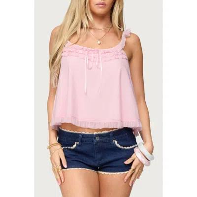 EDIKTED EDIKTED RUFFLE MESH BABYDOLL CAMISOLE