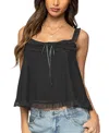Edikted Ruffle Mesh Babydoll Tank Top In Black